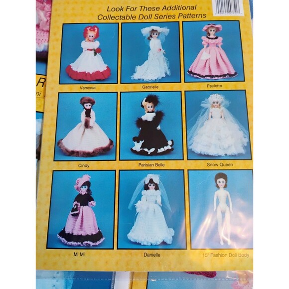 5) Crochet Patterns Bed Girl Doll Outfits TD Creations Collectable Dolls Series - Picture 7 of 11